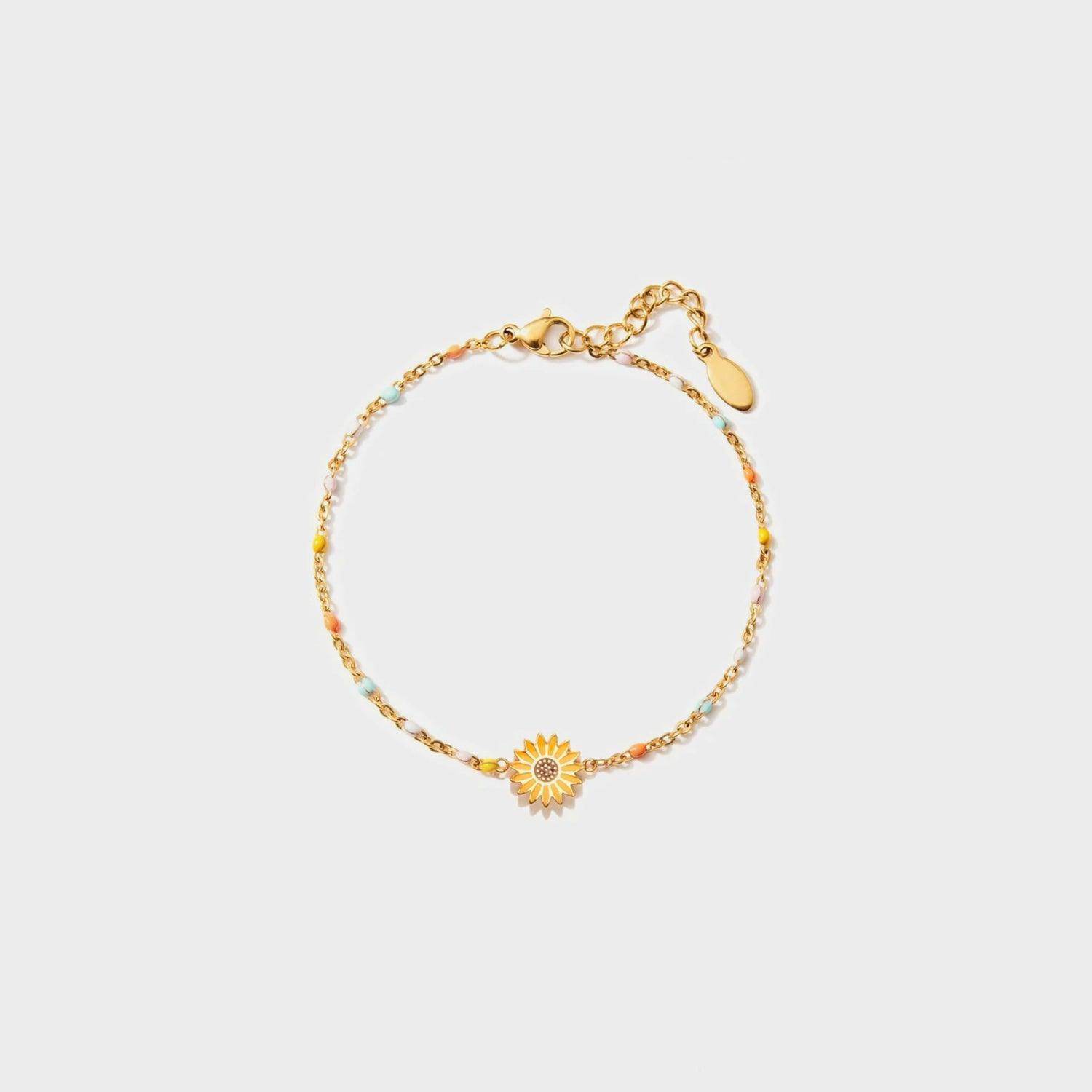 Sunflower Shape 18K Gold-Plated Bead Bracelet for Women - Selvanelle