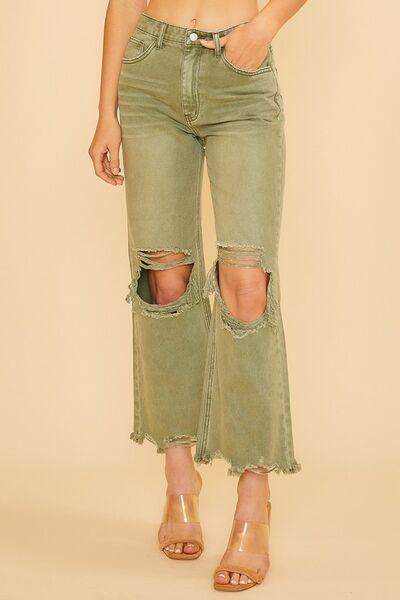 Annie Wear Distressed Raw Hem Jeans for Trendy Style - Selvanelle