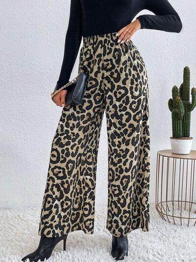 Printed Elastic Waist Wide Leg Pants for Women Fashion - Selvanelle