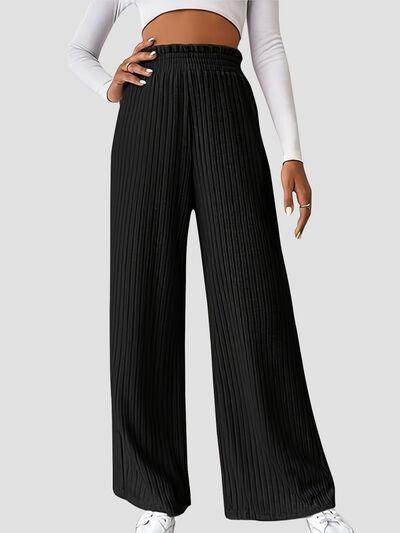 Ribbed High Waist Pants for Women in Various Sizes - Selvanelle