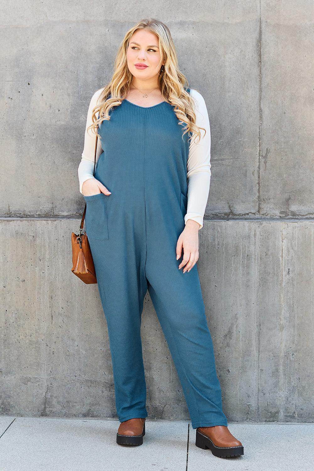 Double Take Full Size Sleeveless Straight Jumpsuit for Women - Selvanelle