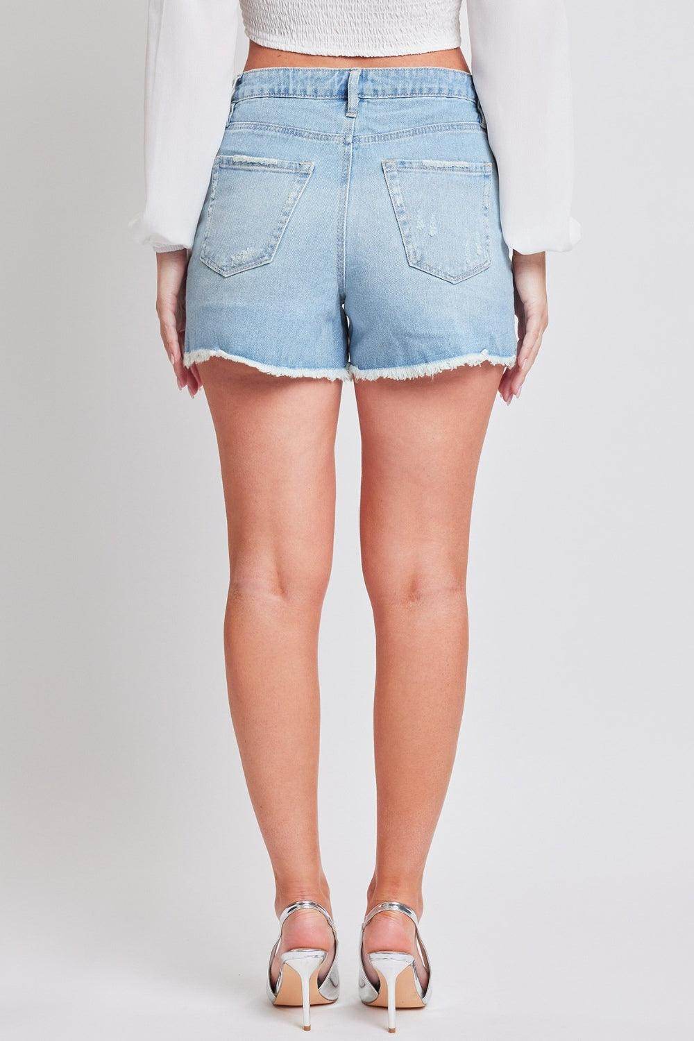 YMI Jeanswear Distressed Frayed Hem Denim Shorts for Women - Selvanelle