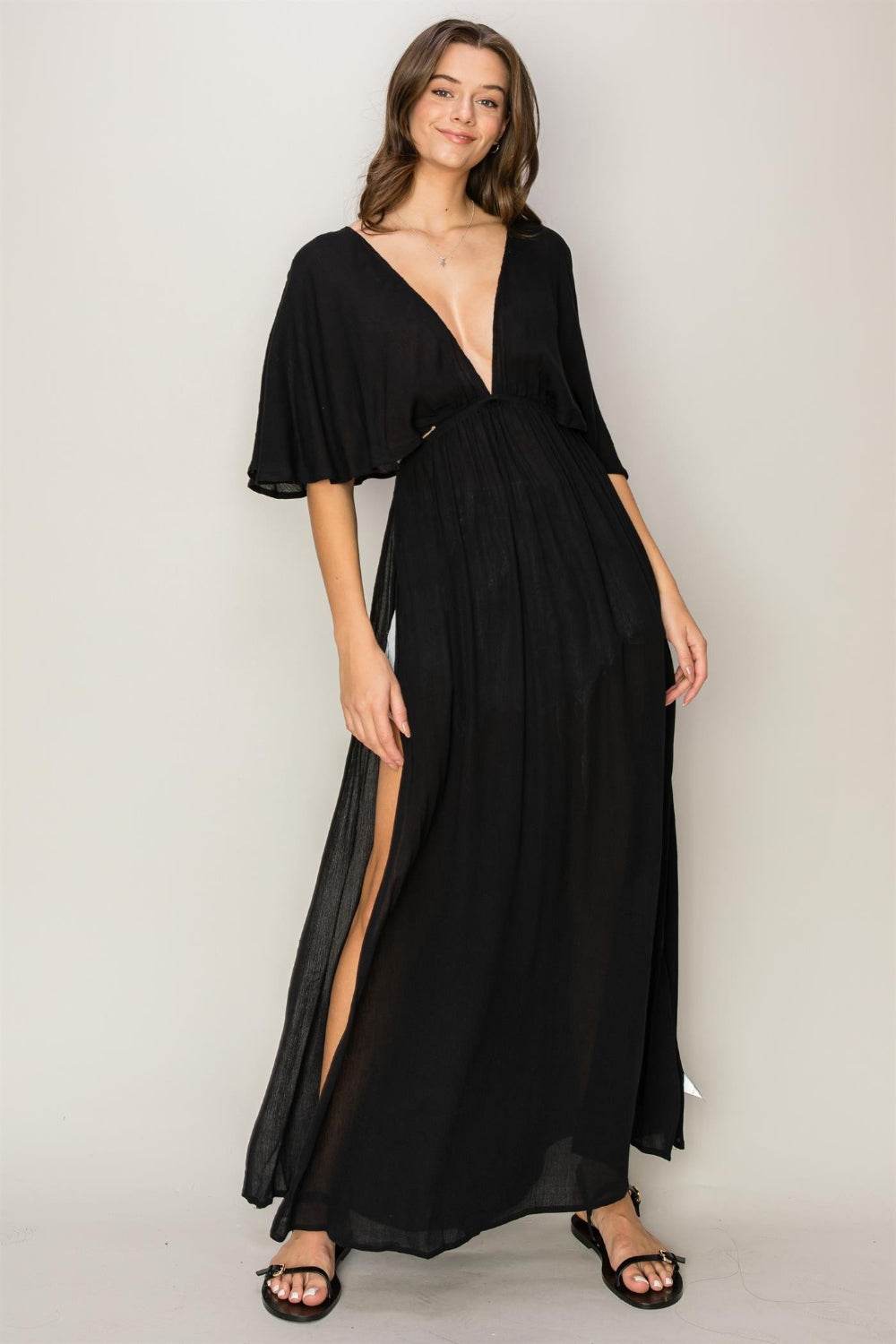 HYFVE Tie Back Maxi Split Cover Up Dress - Selvanelle