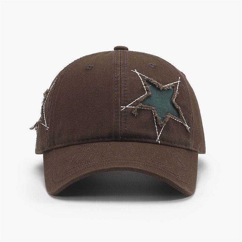 Adjustable Star Raw Hem Cap for Stylish Casual Wear - Selvanelle