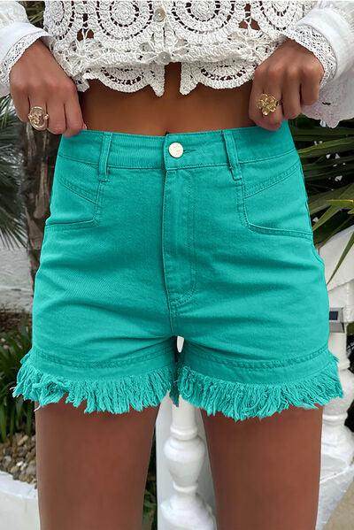 Raw Hem High Waist Denim Shorts for Stylish Summer Wear - Selvanelle