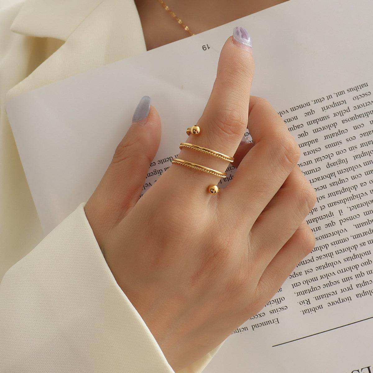 Titanium Steel Wrap Ring for Stylish Everyday Wear - Selvanelle