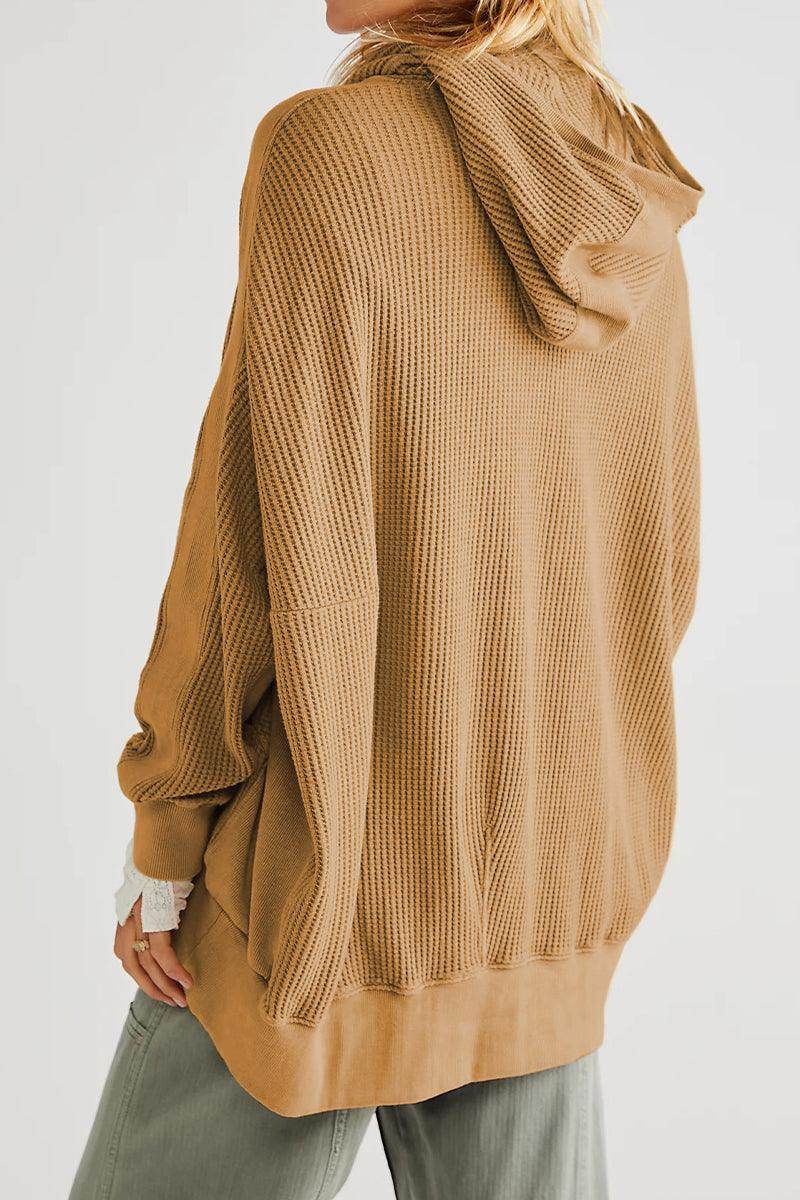 Zip-Up Long Sleeve Jacket with Hood and Pockets for Comfort - Selvanelle