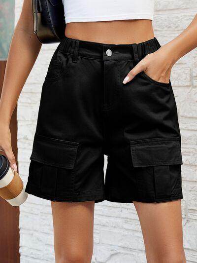 Stylish Pocketed High Waist Denim Shorts for Women - Selvanelle