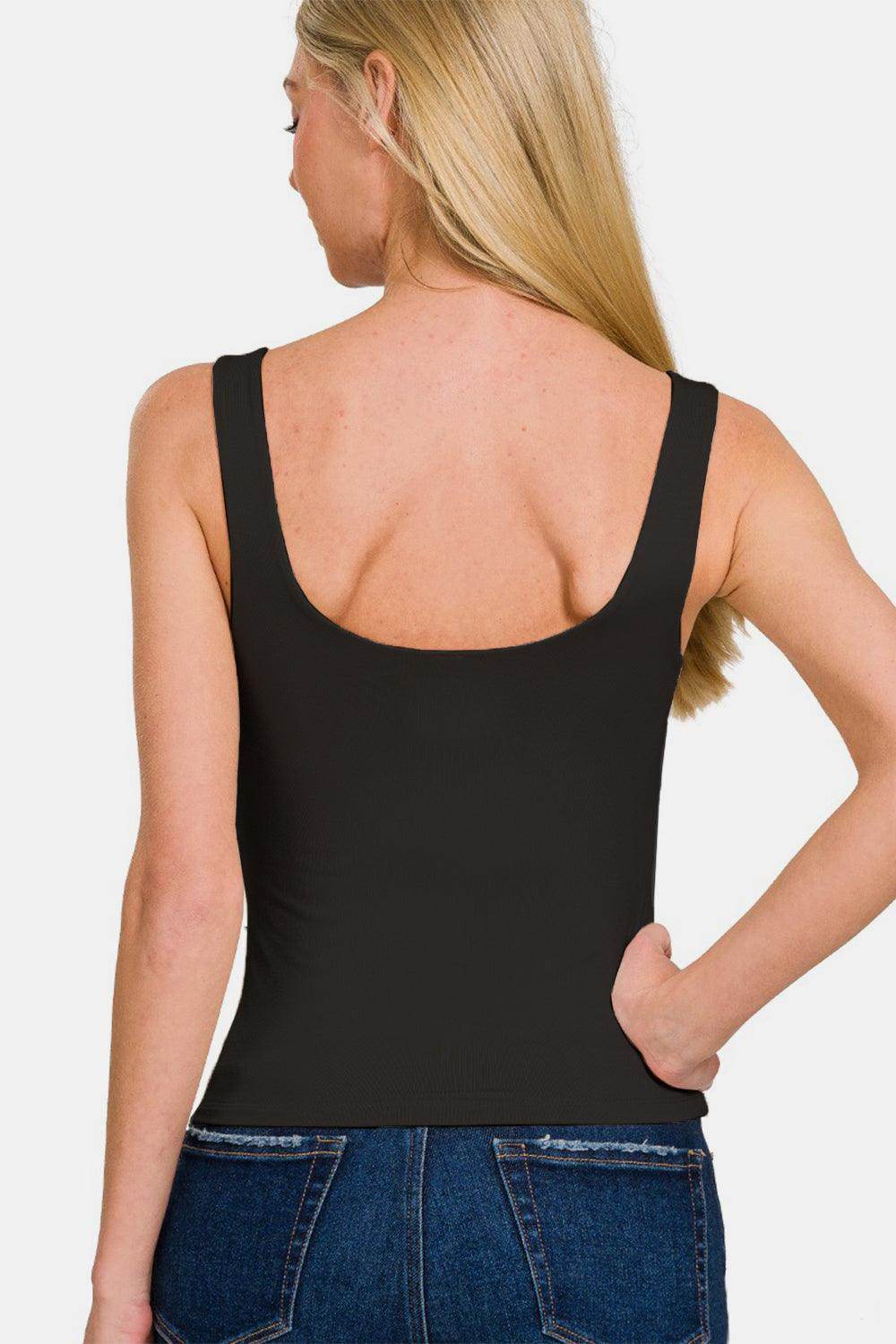 Zenana Double Layer Round Neck Tank for Stylish Comfort - Selvanelle