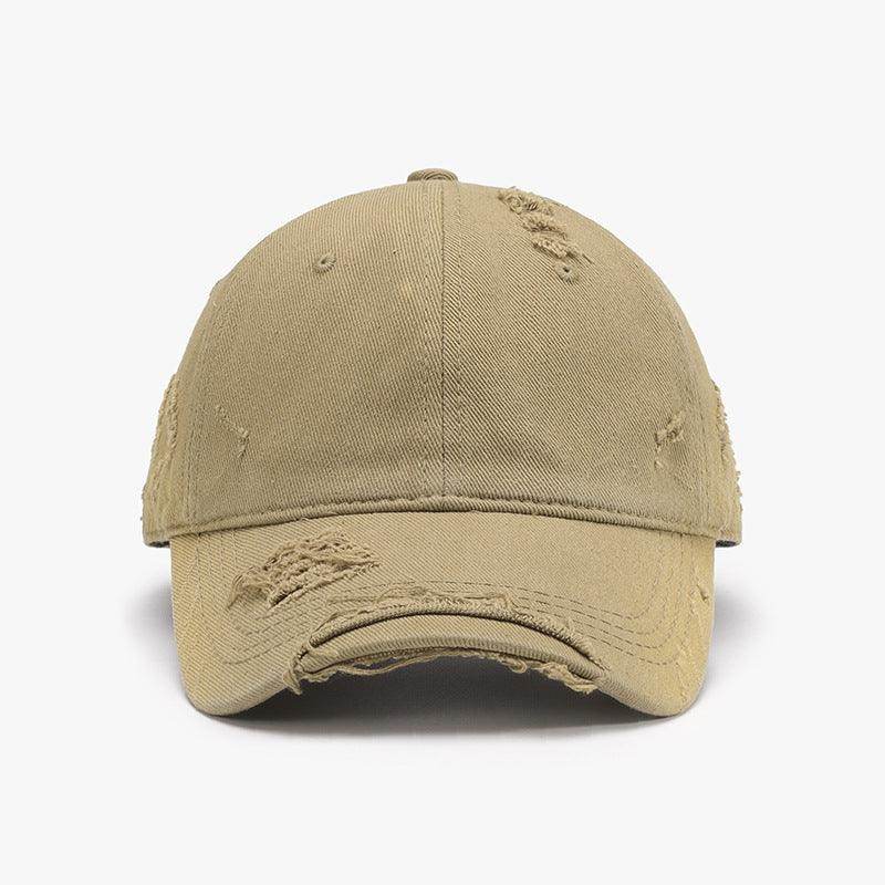 Distressed Adjustable Cotton Hat for Casual Stylish Wear - Selvanelle