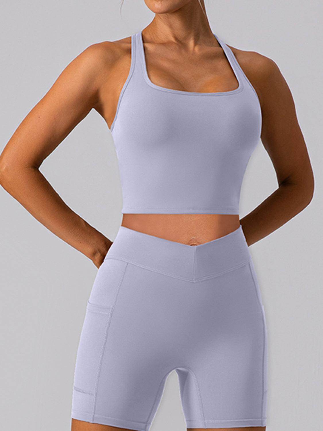 Square Neck Racerback Cropped Tank for Stylish Comfort - Selvanelle