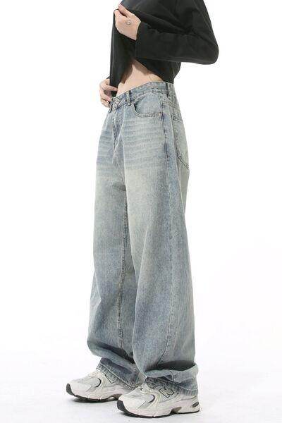Wide Leg Jeans with Pockets for Comfortable Everyday Style - Selvanelle
