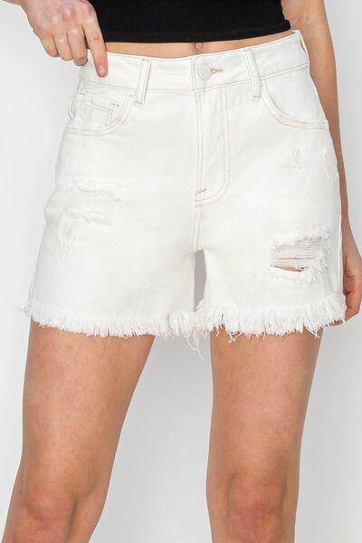 RISEN High Waist Ripped Denim Shorts for Summer Style - Selvanelle
