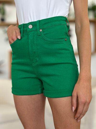 Judy Blue Full Size Tummy Control Denim Shorts for Women - Selvanelle