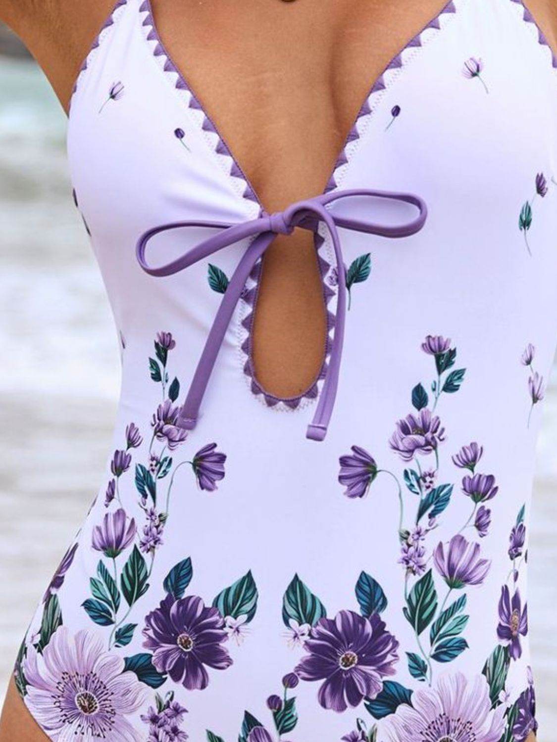 Printed Spaghetti Strap One-Piece Swimwear and Cover Up Swim Set - Selvanelle