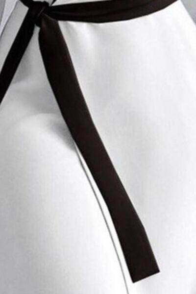 Surplice Tie-Waist Balloon Sleeve Dress for Women - Selvanelle