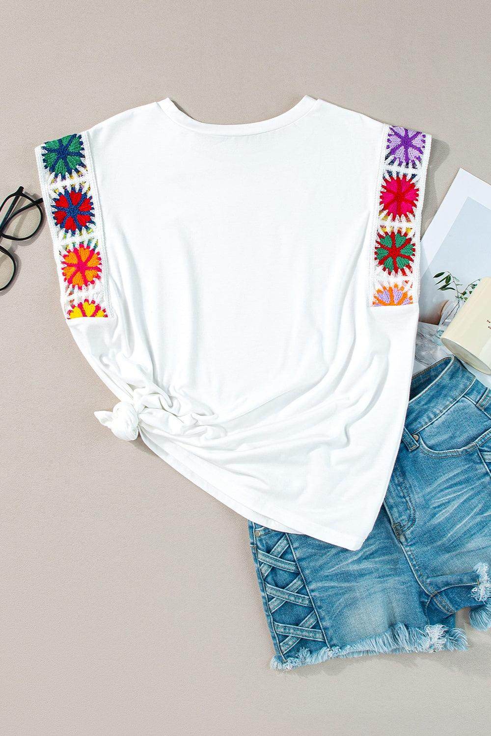 Round Neck Cap Sleeve Top for Women in Soft Stretch Fabric - Selvanelle