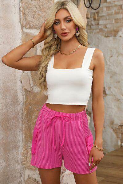 Drawstring High Waist Shorts for Women Comfortable Fit - Selvanelle