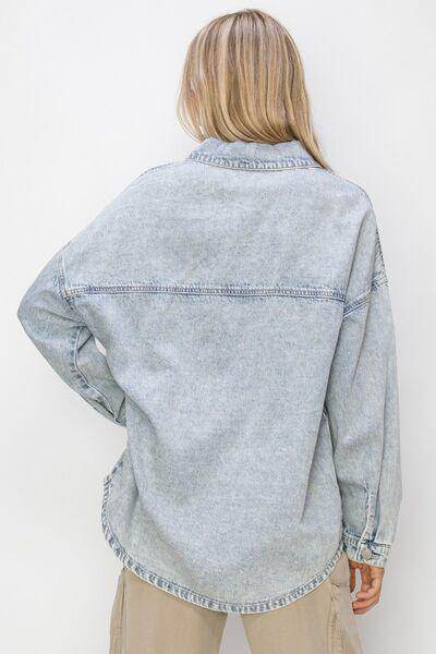 RISEN Button Up Long Sleeve Shacket for Stylish Layering - Selvanelle