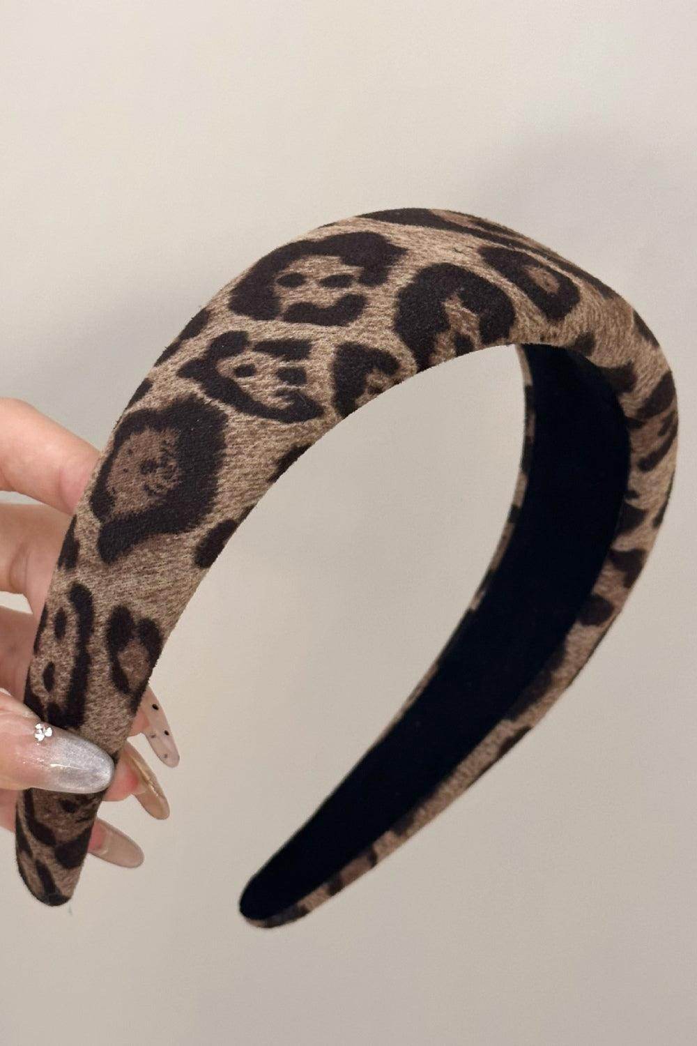 Leopard Polyester Wide Headband for Fashionable Styling - Selvanelle