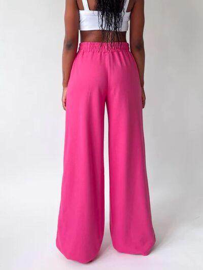 Elastic Waist Wide Leg Pants for Stylish Comfort and Fit - Selvanelle