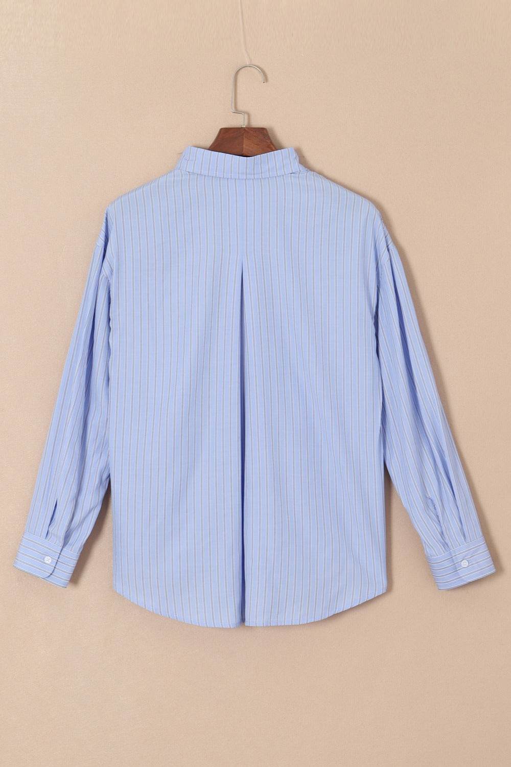 Striped Button Up Long Sleeve Shirt - Selvanelle