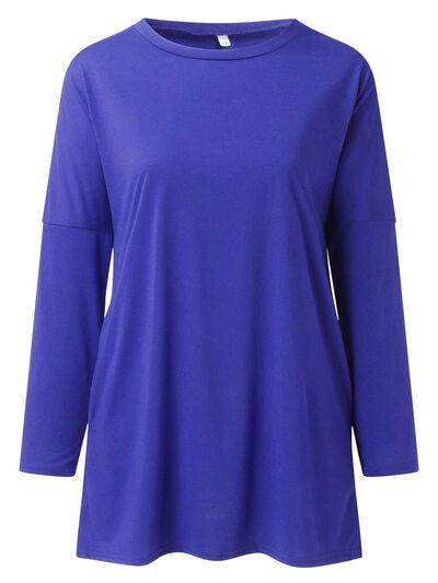 Full Size Round Neck Long Sleeve T-Shirt for Women - Selvanelle