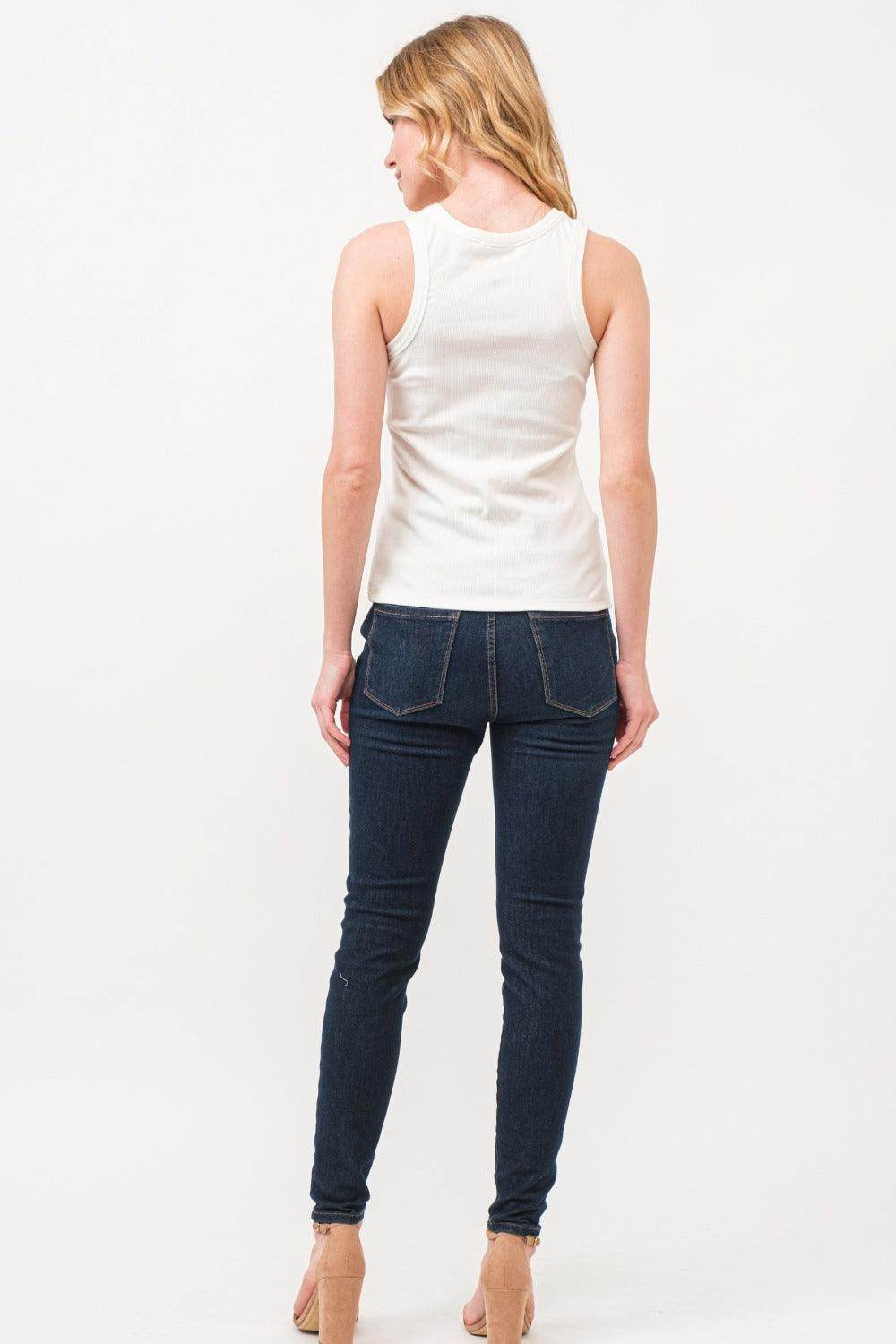 And The Why BOO Spider Web Embroidered Ribbed Tank Top - Selvanelle