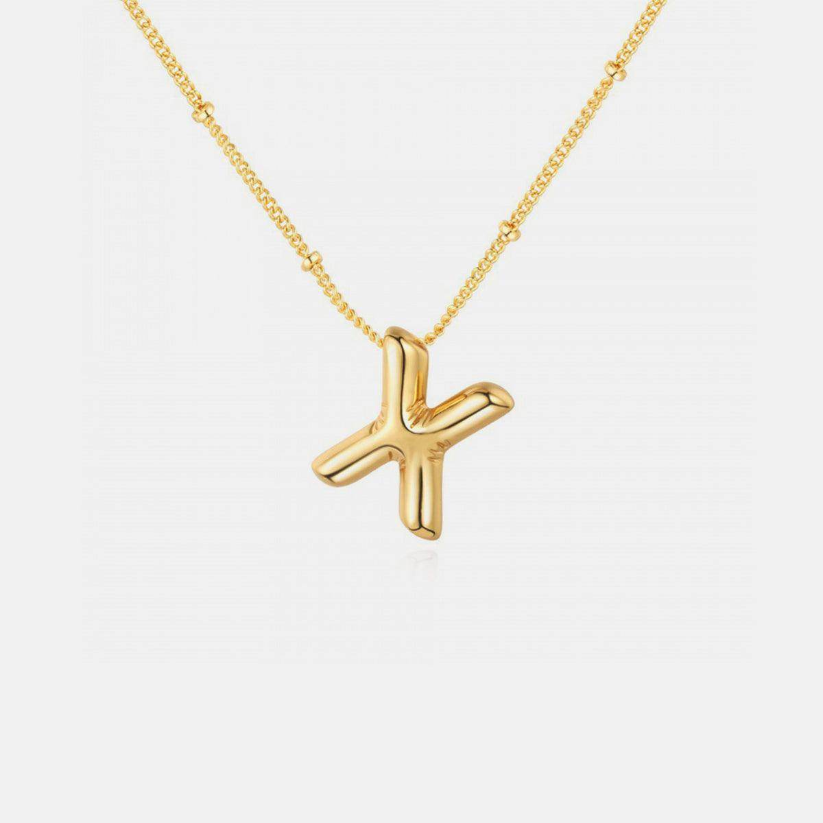 Gold-Plated Bubble Initial Necklace for Personalized Style - Selvanelle