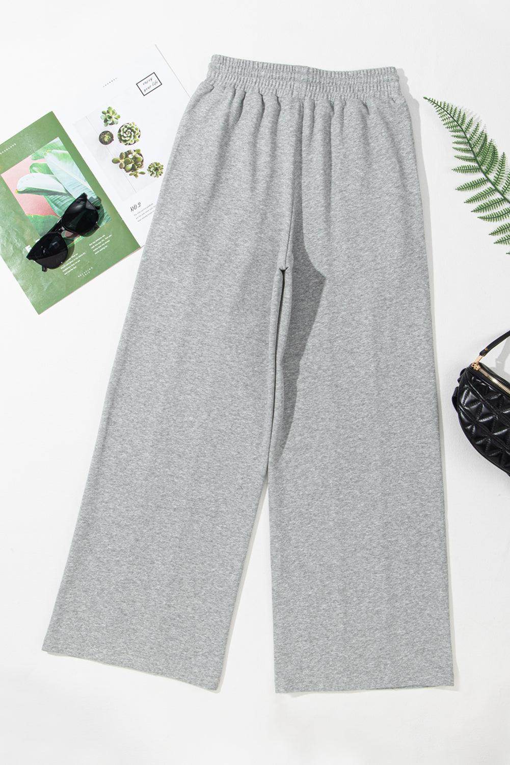 Drawstring Wide Leg Active Pants for Comfort and Style - Selvanelle
