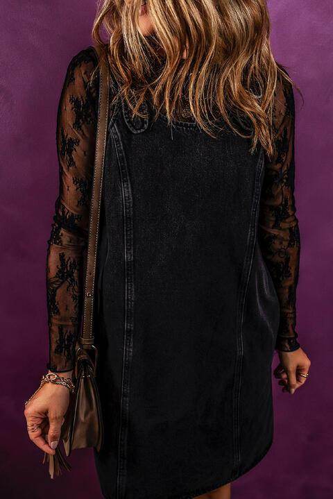 Stylish Sleeveless Denim Dress with Pockets for Women - Selvanelle