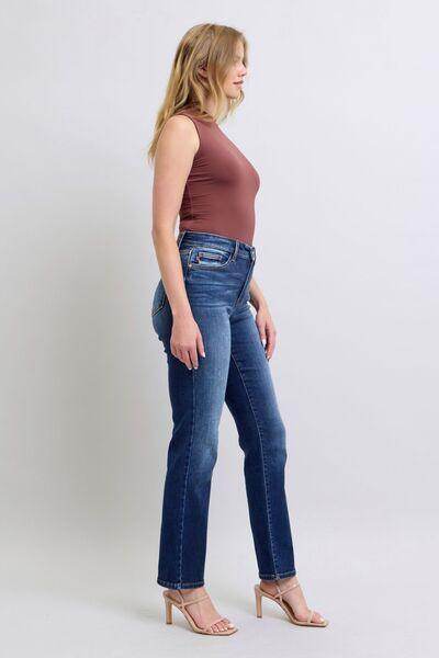 Judy Blue Full Size Washed Straight Leg Jeans with Pockets - Selvanelle