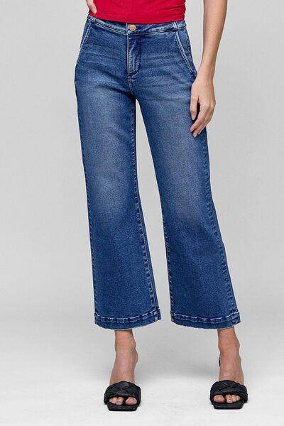 RISEN Tummy Control High Rise Crop Jeans for Women - Selvanelle