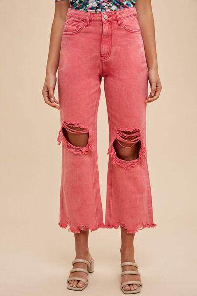 Annie Wear Distressed Raw Hem Jeans for Stylish Looks - Selvanelle