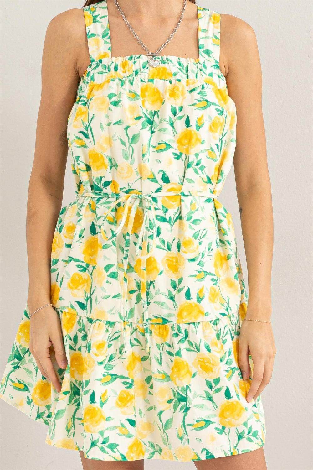 HYFVE Floral Tie Shoulder Mini Dress for Trendy Style - Selvanelle