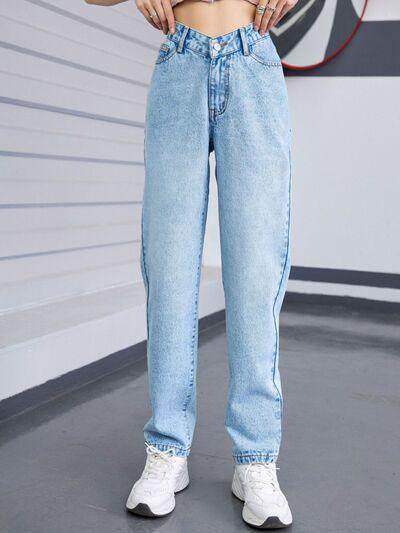 Stylish Straight Leg Jeans with Pockets for Every Occasion - Selvanelle