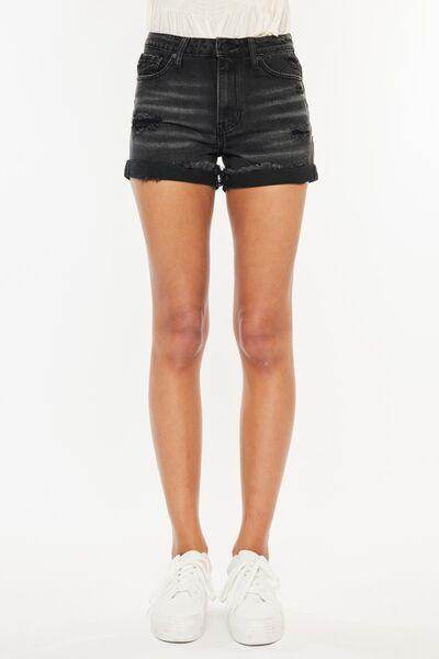 Kancan High Waist Distressed Denim Shorts for Women - Selvanelle