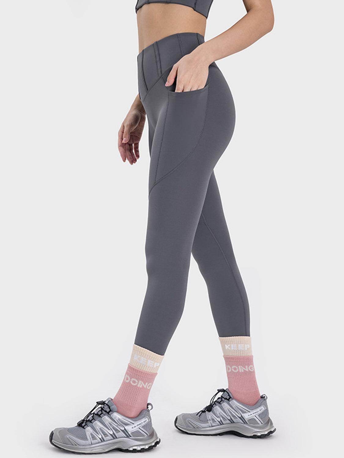 Millennia Pocketed High Waist Active Leggings for Women - Selvanelle