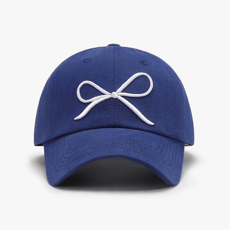 Bow Embroidered Cotton Baseball Cap for Stylish Comfort - Selvanelle