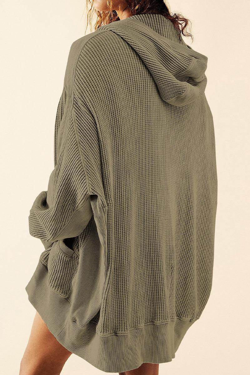 Zip-Up Long Sleeve Jacket with Hood and Pockets for Comfort - Selvanelle