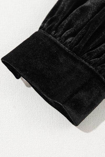 Ruffle Hem Slit V-Neck Long Sleeve Dress for Women - Selvanelle