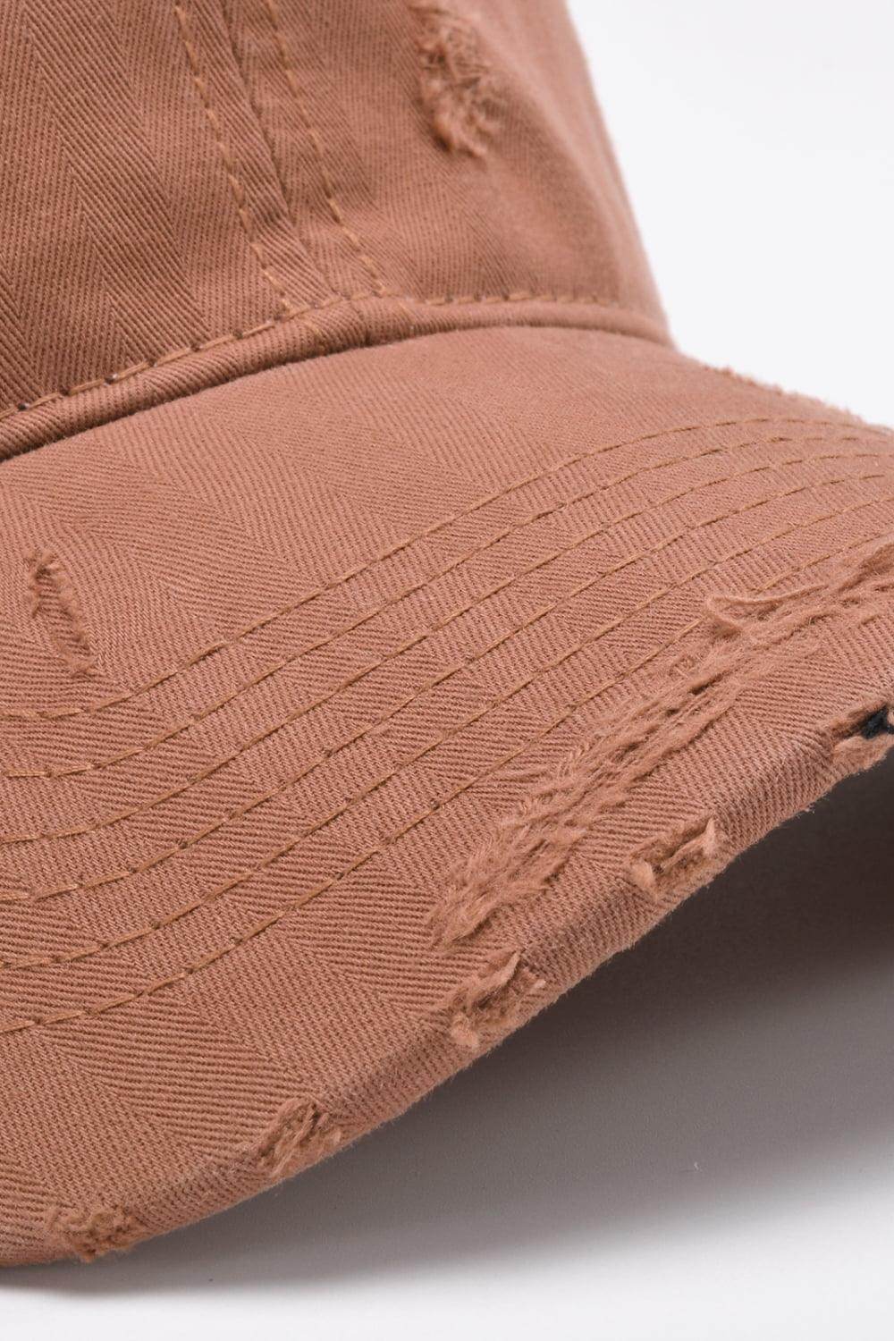 Distressed Adjustable Baseball Cap for Casual Style - Selvanelle