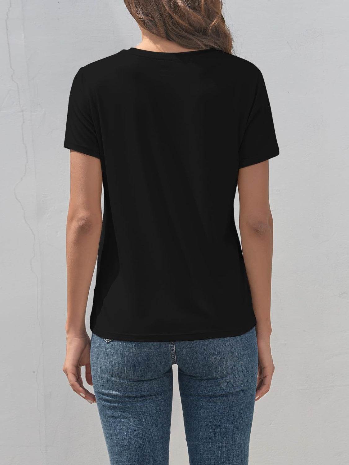 Graphic Round Neck Short Sleeve T-Shirt - Selvanelle