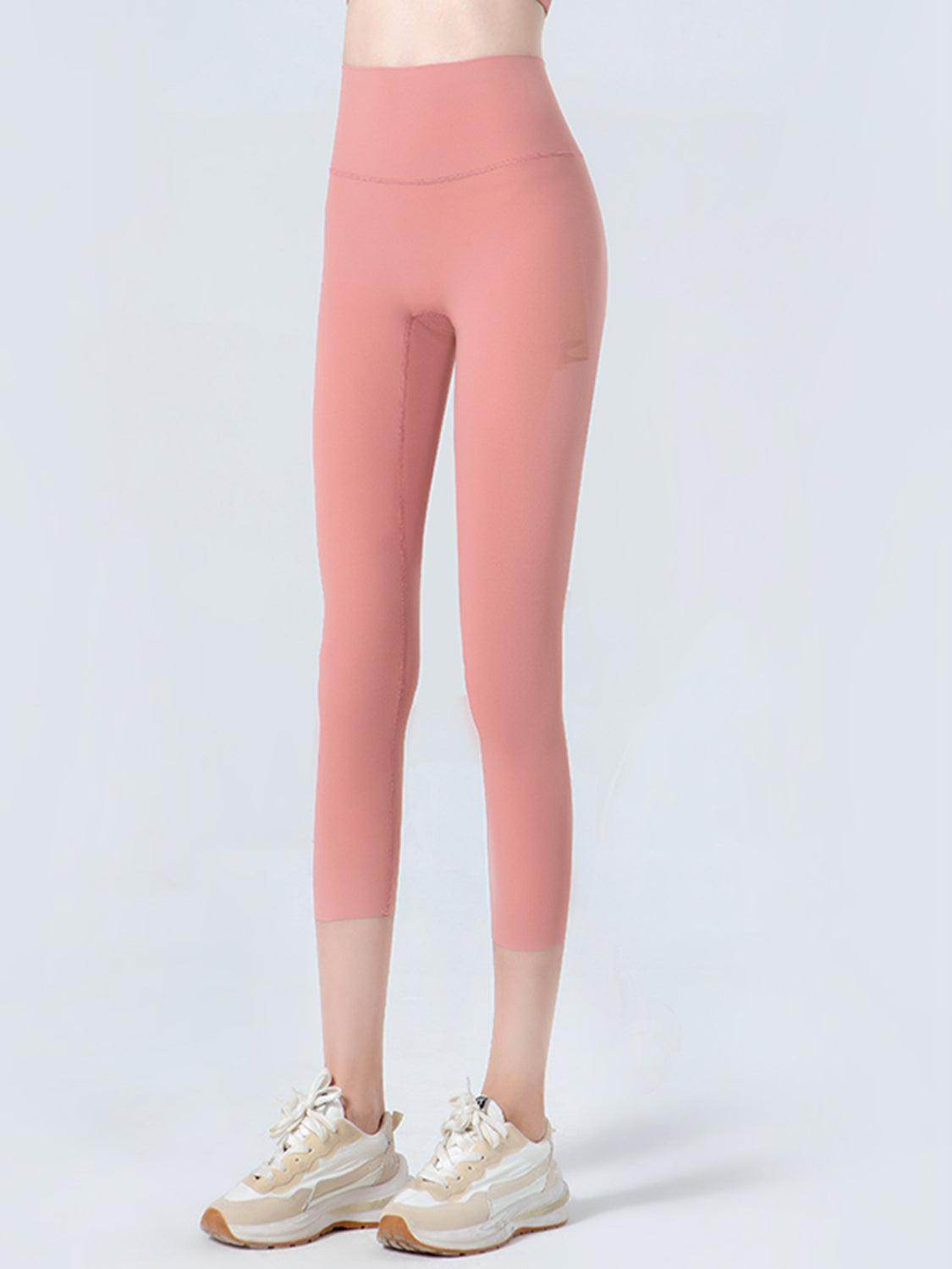 Wide Waistband Cropped Sports Leggings for Active Comfort - Selvanelle