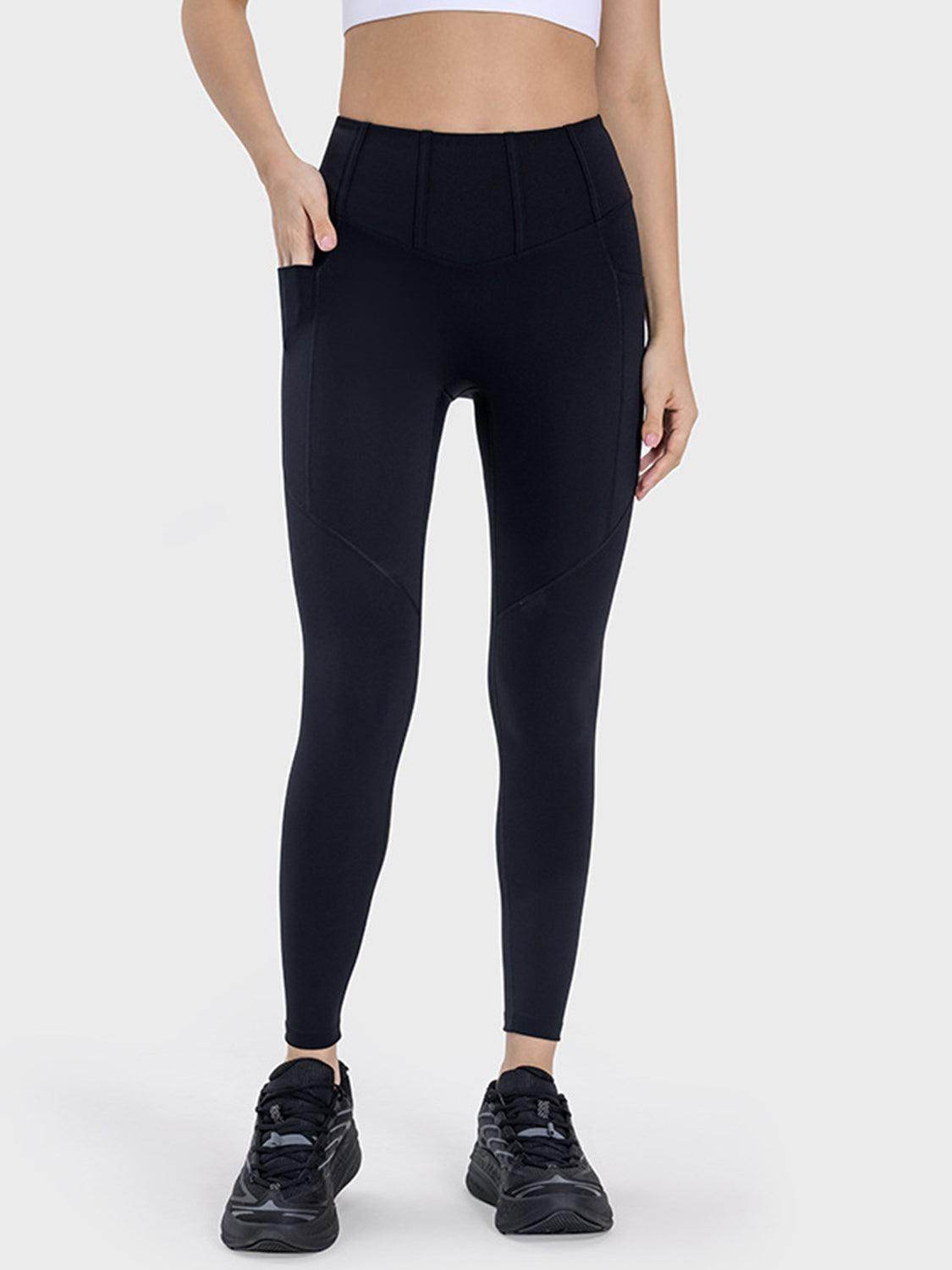 Millennia Pocketed High Waist Active Leggings for Women - Selvanelle