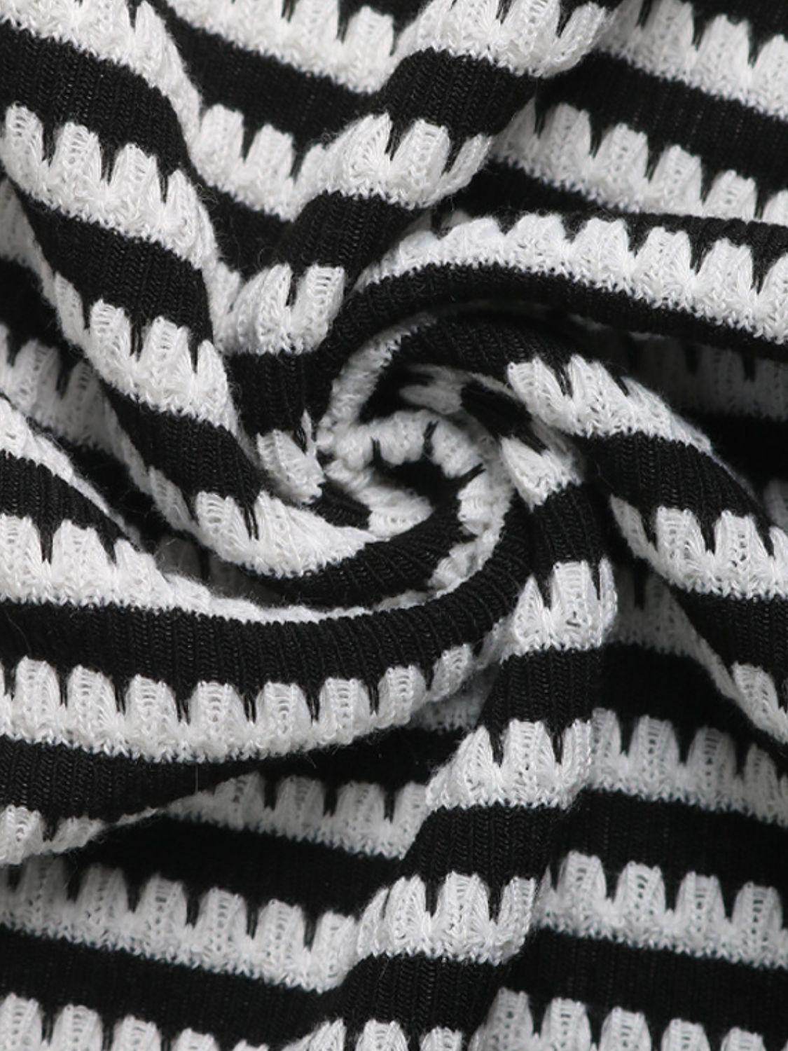 Perfee Striped Halter Neck Top and Slit Skirt Set for Women - Selvanelle