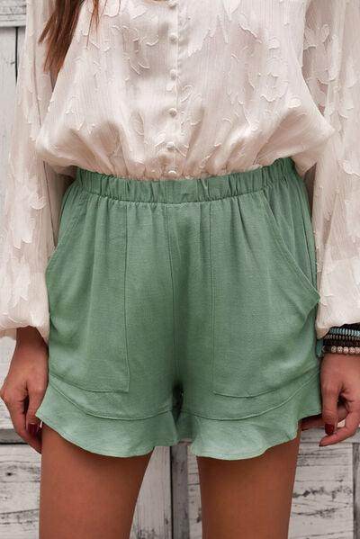 Elastic Waist Shorts with Pockets for Comfort and Style - Selvanelle