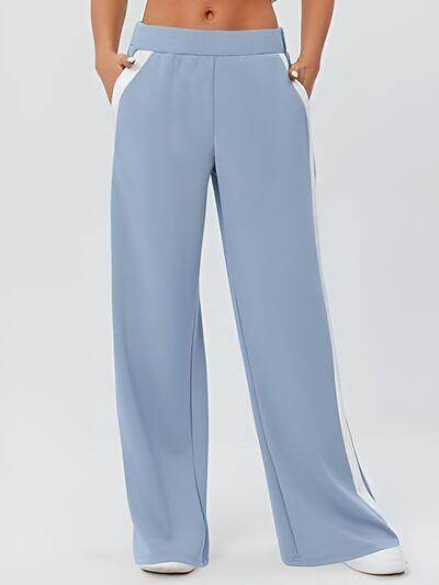 Side Striped Wide Leg Pants for Comfortable Everyday Style - Selvanelle