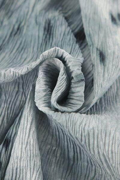 Printed Ruffled Off-Shoulder Blouse with Flower Neck Tie - Selvanelle