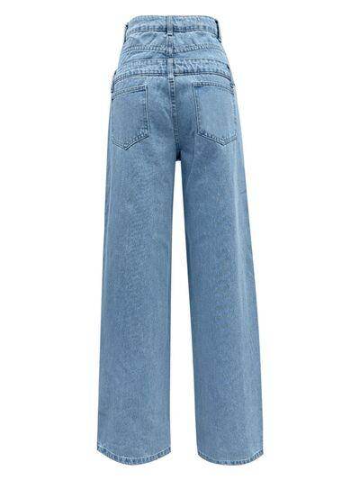 Faux Layered High Waist Jeans for Chic Everyday Style - Selvanelle